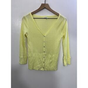 Vtg Y2K 90s Bella Minimalist Baby Cardigan S Academia Parisian Butter Yellow